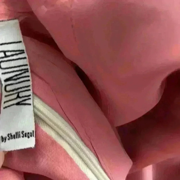 Laundry by Shelli Segal baby pink silk open back mini cocktail party dress - Picture 4 of 8